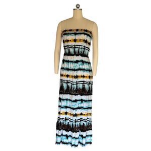 Speechless Women's Strapless Maxi Dress Beach Cover Up Multicolor M